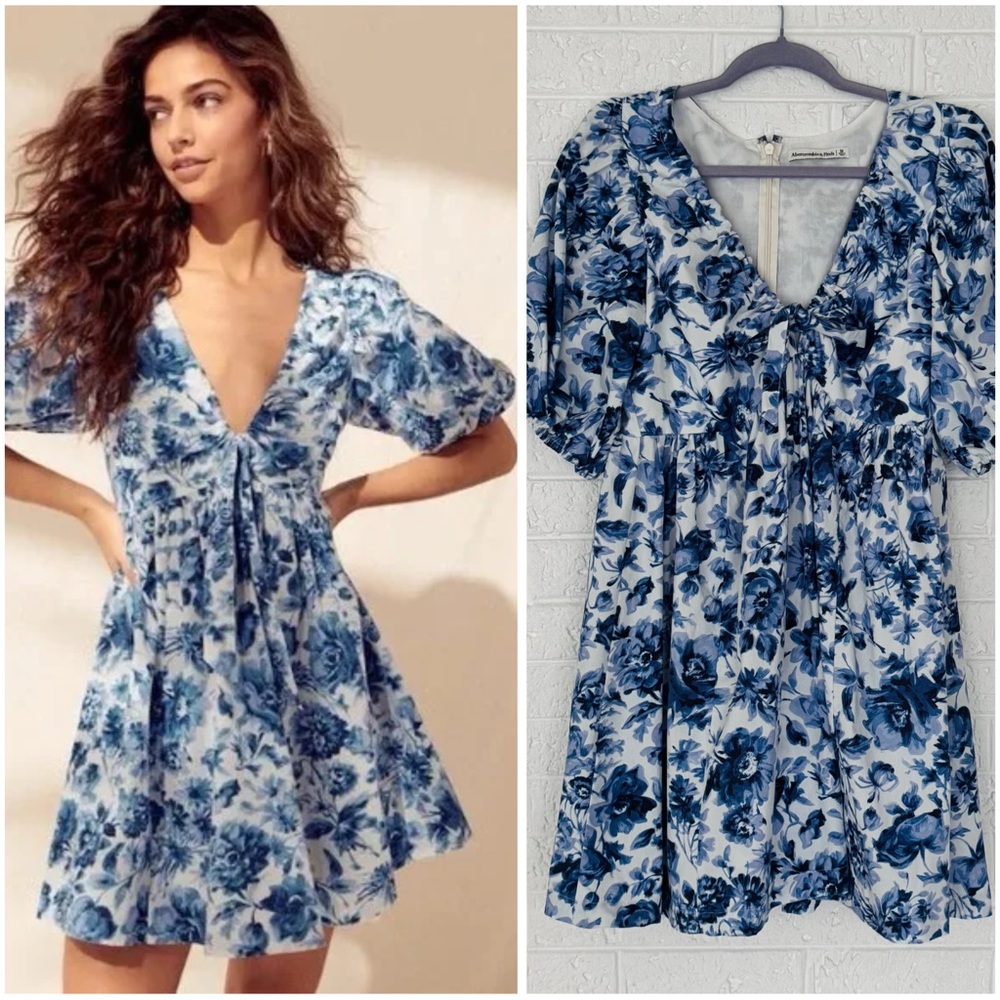 Abercrombie & Fitch Blue Floral Mini Dress